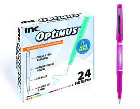 17409 Inc. Optimus 24-color 0.7mm Felt Tip Pens - No Bleed For Writing Drawing Journa