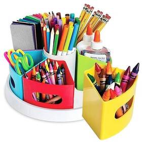 3978 Island Genius Rotating Art Supply Organizer For Kids Crayon Marker And Pencil Storage