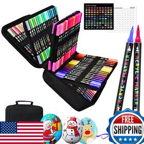 B0f28rbp6v Ivsun 100 Acrylic Paint Pens Dual Tip Fine And Brush Markers Art Stone Wood Glass