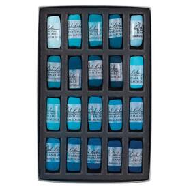 Jack Richeson B073dr1wgz 422969 Hand Rolled Soft Pastels Set 20 Piece Turquoise Blue