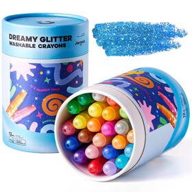 B0fl2j3d55 Jar Melo Glitter Crayons For Toddlers 1-3 Non-toxic Washable Kids