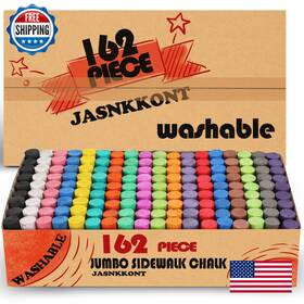 B08xzbt9nz Jasnkkont 162 Pack 18 Colors Washable Sidewalk Chalk Set Non-toxic Jumbo