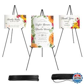B0bphcwwnv Jeawiwi 3-pack 66in Black Metal Easel Stand Adjustable Lightweight Sign Poster