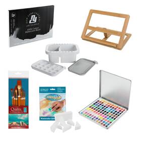 Jerrys Artarama 194447056192 120-piece Watercolor Set Brushes Multi-angle Stand Cold Pr