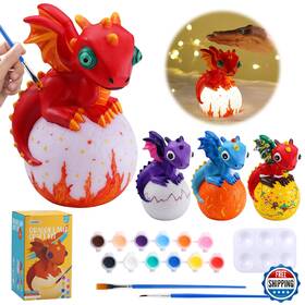 B0dj7485l8 Jmmico Paint Your Own Dragon Lamp Craft Kit Diy Night Light Kids 6-14