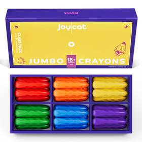 B0cqn2plsm Joycat Jumbo Triangular Crayons For Toddlers 1-6. Easy Grip Unbreakable Non-to