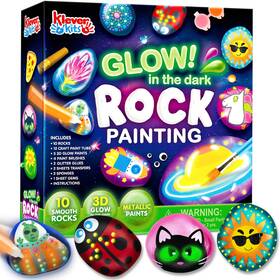 B08hd89cx6 Joyin Glow In Dark Rock Painting Kit For Kids Ages 6-12 - Arts And Crafts Fun Gift