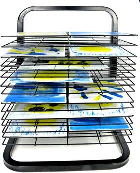 Joymaney 060755261601 Art Drying Rack Mobile Metal Storage With Removable Shelves