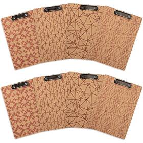 Juvale 843128173351 Low Profile Wood Clipboard - Colorful Wooden Clipboards With Four Patt