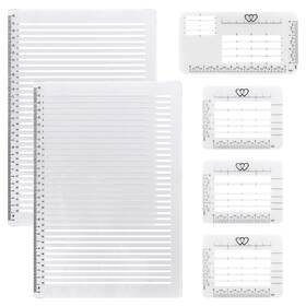 16855147903242 Kakalote 2 Pcs Straight Line Stencil And 4 Envelope Addressing C
