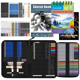 Ht-pmn074 Kalour 76pc Art Supply Set - Sketching And Drawing Kit With Tutorial Book Sket