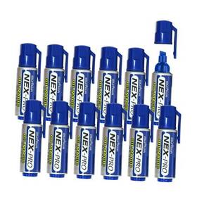 Kangnam Kpi 8801006723298 Nex-pro Oil Permanent Markers Pens Blue 12 Count Wide Tip Alcohol-based