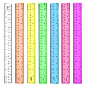 Kasbee 753980876959 Rulers 12 Inch Colored Clear Plastic Measuring Ruler For Kids Schoo