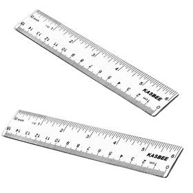 Kasbee 795261877705 Plastic Rulers 6 Inch Ruler Clear Measuring Tool For Student School Office