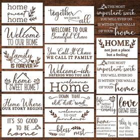 B0100052 Keluna Welcome Home Stencils 20 Pcs Large Sweet Plastic Template Letter