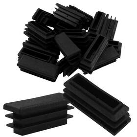 Ty20241128995 Kemcatui 20pcs Rectangle End Caps 1 1/2x1/2 Inch Rectangular Tubing Plugs Black Plast