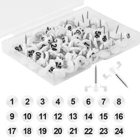 A24046 Kinbom 100pcs Numbered Push Pin Tacks 1-100 Sequential Number P Inch