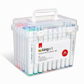 B09f3v1pr3 Kingart Pro 60-color Double-ended Alcohol Ink Art Markers Fine Point And Chisel