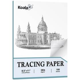 Koala Paper Tp741 Premium Tracing 8.5x11 Inch Transparent 38lb/60gsm