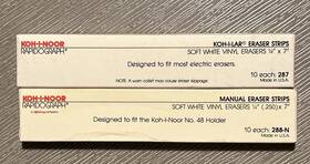 288-n Koh-i-noor Rapidograph 287 Soft White Vinyl And Eraser Strips 1/4 Inch -20 Total