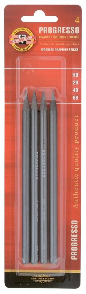 8914004001bl Koh-i-noor Progresso Woodless Graphite Pencil Set Of 4