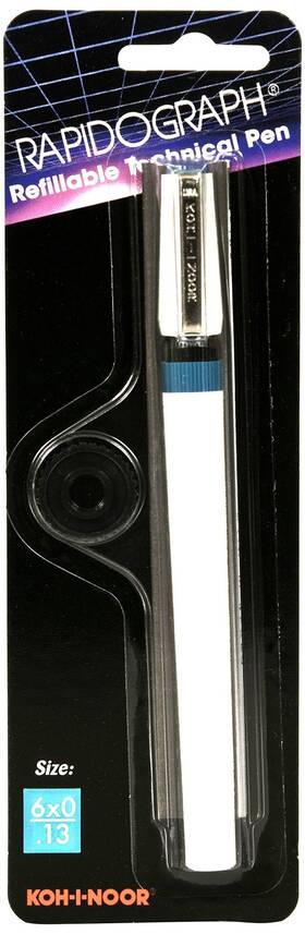 Cha-3165.6z Koh-i-noor 3165 Series Rapidograph Technical Drawing Fountain Pen 6x0 0.13 M