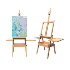 Pe002 Koretech Painting Easel Solid Wood With Storage Drawer And 2 Palettes H-frame