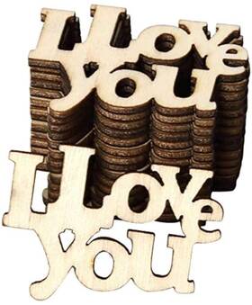 Kottiya 337043902406 20pcs Heart Piece Wooden Letter I Love You Slice Crafts Cutout Or