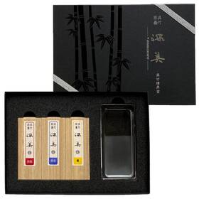 3vga Kuretake Ak8/3vga Saiboku Shimbi 3pc. And Glass Inkstone Set Sumi Ink Stick