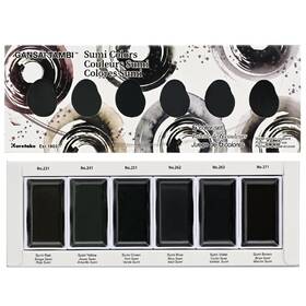 Mc20su Kuretake Mc20su/6v Gansai Tambi Sumi Colors 6 Set Watercolor Paint For Professi
