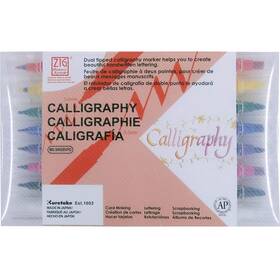 Ms-3400 Kuretake Zig Calligraphy Dual Tip Marker Pens 7 Colors And Blender Set 2mm