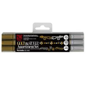 3vgs Kuretake Ms/3vgs Zig Gold And Silver Pens Assortment Set Professional Quality For Ar