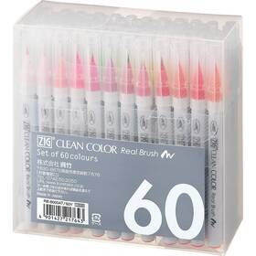 Rb-6000at Kuretake Rb-6000at/60v Zig Clean Color Real Brush 60 Colors Set Tip Marker Pens For