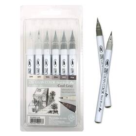 Rb-6000at Kuretake Rb-6000at/6vb Zig Clean Color Real Brush Marker Flexible Tips Watercolor P
