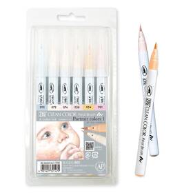 Rb-6000at Kuretake Rb-6000at/6vd Zig Clean Color Real Brush 6 Colors Set Portrait