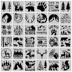 Kyeeadiy Eu6m4038am 36 Pcs Animal Painting Stencils - Tree Forest Mountain For Paint Inch