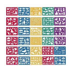 220917 Lanma 30 Pieces Drawing Stencils Set For Kids Plastic Painting Stencil Tem