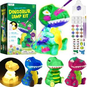 B0cnx3p4mf Laoese Paint Your Own Dinosaur Lamp Kit Kids Art Set Arts And Crafts Gift Age 3