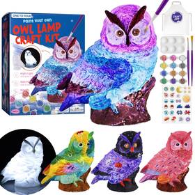 B0cwgn9f23 Laoese Paint Your Own Owl Lamp Kit - Kids 6-12 Arts And Crafts Painting Project Gift