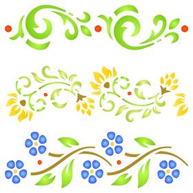 Cd1766l Lassos Boutique Stencils For Walls Vintage Borders Stencil 8.5 X Inch L - Classic Flo