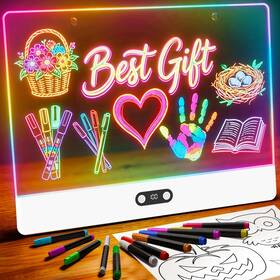 Jsk-x08 Leacuber Rechargeable Led Drawing Board For Kids 16 Inch Light Up Acrylic Dry Erase Note
