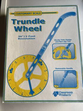 33204 Learning Resources Trundle Wheel Customary Scale 3 Ft Revolution Scaled Feet And Inches Sealed H29q
