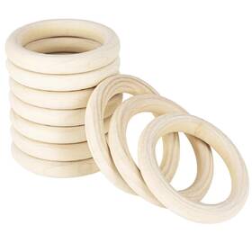 Lepohome 701214669334 20 Pack Wood Rings For Crafts Natural Macrame Unfinished Woo