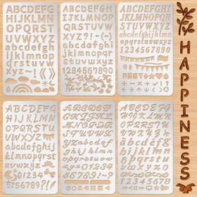 B09x33tbql Lewtemi 6pcs Mixed Metal Stencils Templates For Journaling Wood Burning Crafts