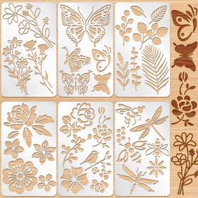 B0b4rcrrxd Lewtemi 6 Pcs Mixed Metal Stencil Set For Journaling Wood Burning Crafts