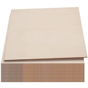 2208291 Lexinin 20 Pack 10 X 1/8 Inch Square Wood Sheets 3mm Craft Plywood