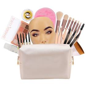 P244 Lgclgy 3d Makeup Practice Board - Silicone Face Reusable Mannequin With Brushes And E