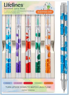 112508 Lifelines Essential Oils Scented Lava Ink Gel Pens Set 5 Pack