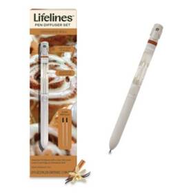 Ll123122 Lifelines Essential Oil Blends Pen Diffuser Cinnamon Roll Scent White