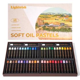 B0dhfwhm5j Lightwish Professional Oil Pastels Set 52 Colors 48 4 White - Vibrant Creamy